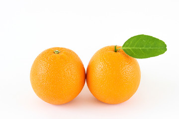 An orange on a white background