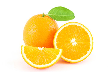 An orange on a white background