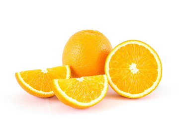 An orange on a white background