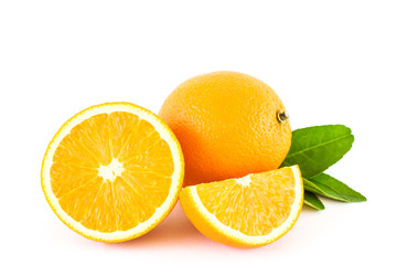 An orange on a white background