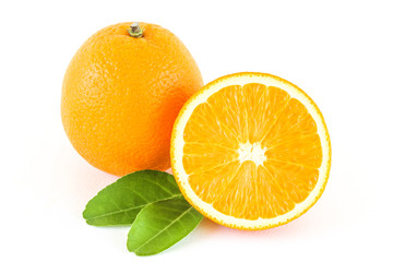 An orange on a white background