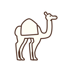 Cute camel line style icon vector design