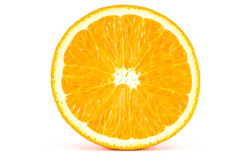 An orange on a white background