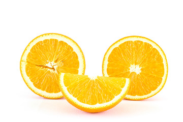 An orange on a white background