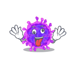 A picture of crazy face alpha coronavirus mascot design style