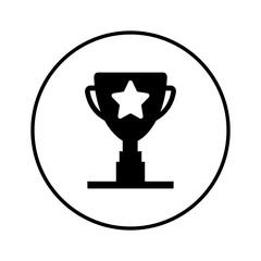 Black and white winner's cup icon. Vector illustration