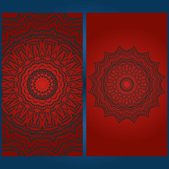 Templates card with mandala design. Vector illustration. For visit card, business, greeting card invitation