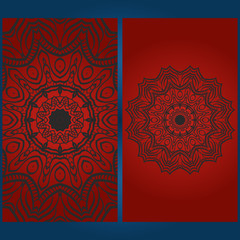 Templates card with mandala design. Vector illustration. For visit card, business, greeting card invitation