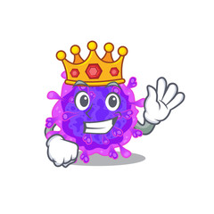 The Royal King of alpha coronavirus cartoon character design with crown