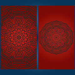 Templates card with mandala design. Vector illustration. For visit card, business, greeting card invitation