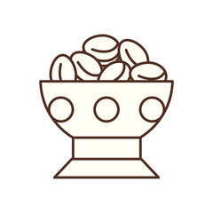 Ramadan dates bowl line style icon vector design