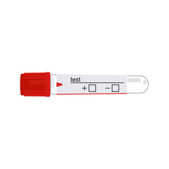 Blood test tube. Vector illustration on a white background.