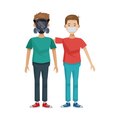young men with mouth cap and mask