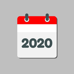 Vector icon calendar year 2020, year in Indonesia