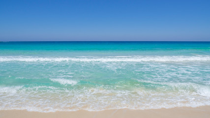 Marsa Matruh, Egypt. The amazing sea with tropical blue, turquoise and green colors. Relaxing context. Fabulous holidays. Mediterranean Sea. North Africa. Clean and pristine sea