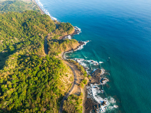 Beautiful aerial view of the Beach town of Jaco in Costa Rica