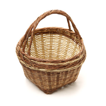 empty basket on white background 