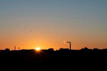Dramatic sunrise above Kaunas