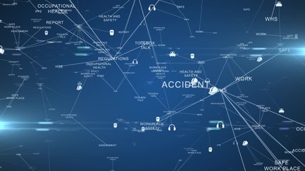 Occupational Safety and Health in the workplace word cloud animation