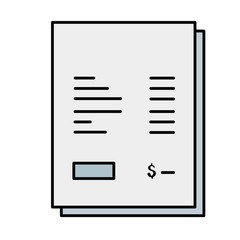 receipt paper voucher isolated icon vector illustration design