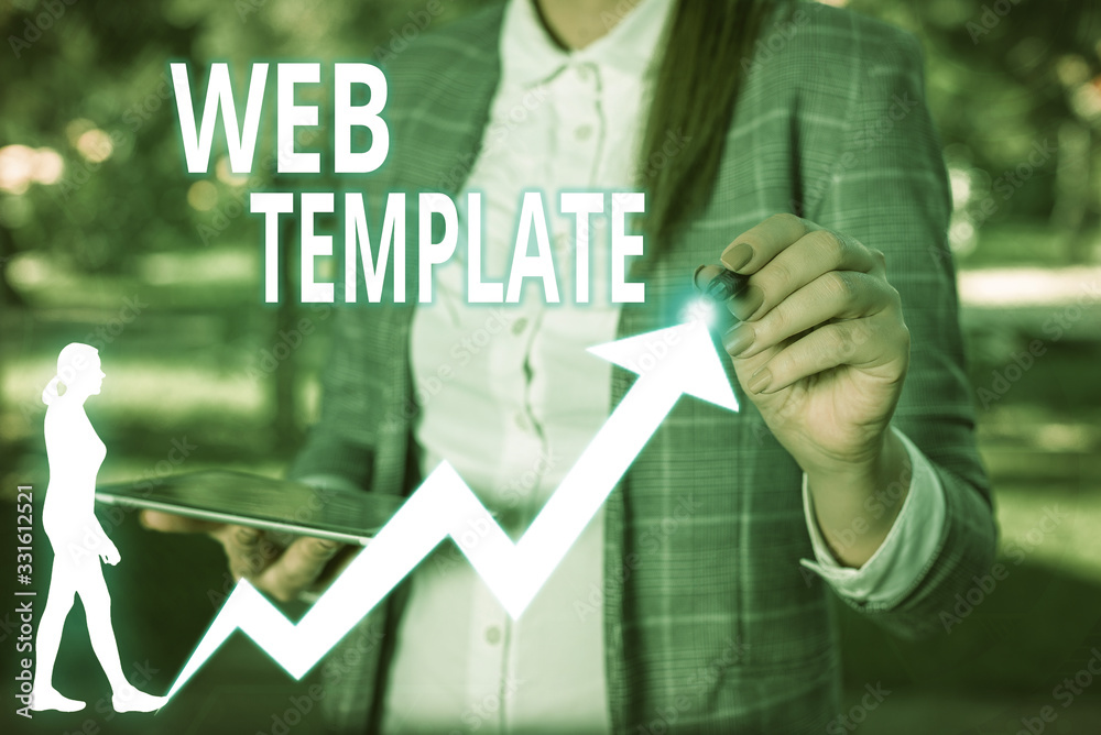 Poster conceptual hand writing showing web template. concept meaning predesigned or plug in webpage or set 