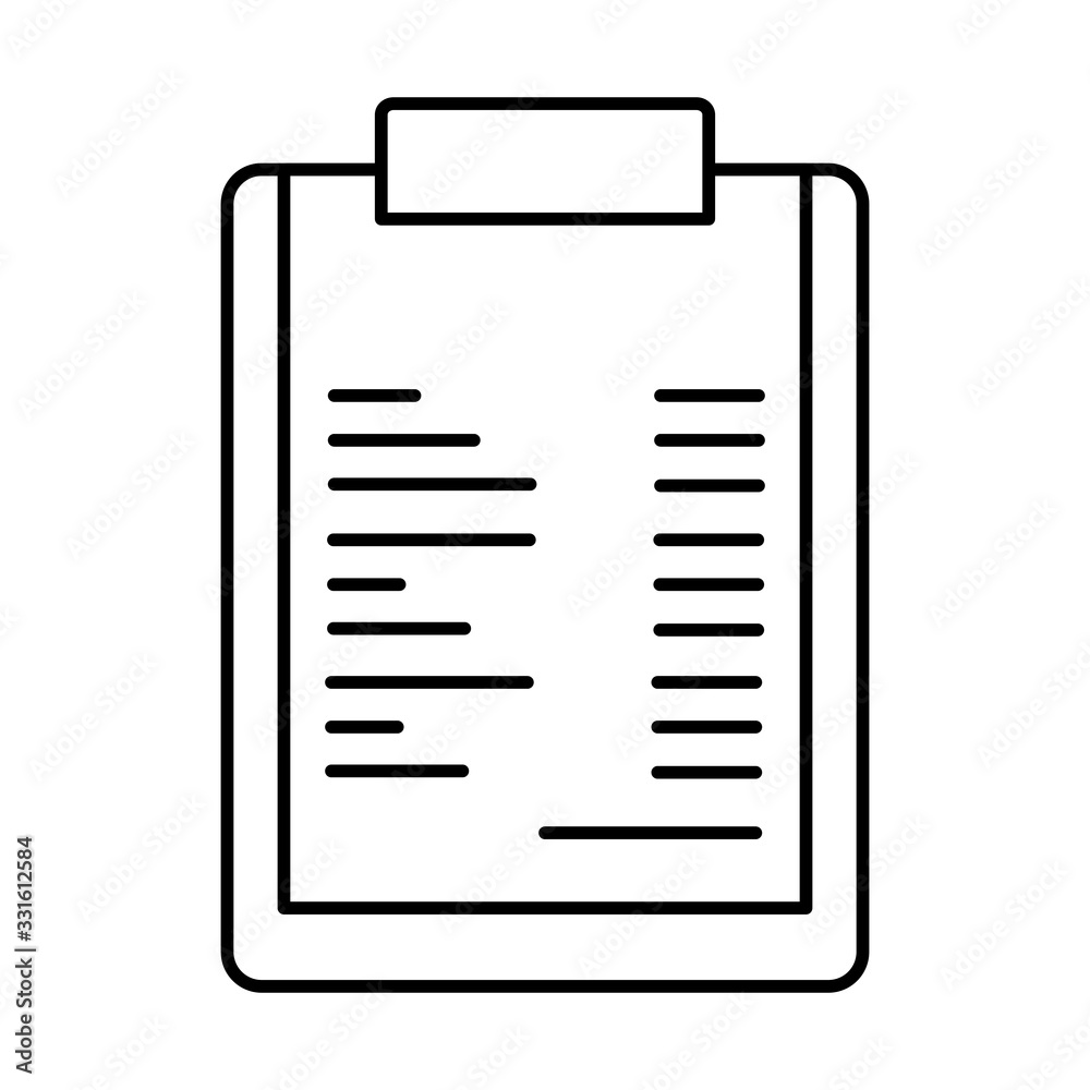 Wall mural clipboard with paper document isolated icon vector illustration design