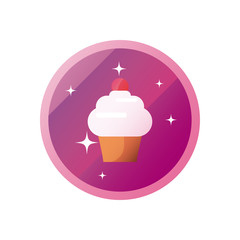 Isolated cupcake dessert gradient style icon vector design
