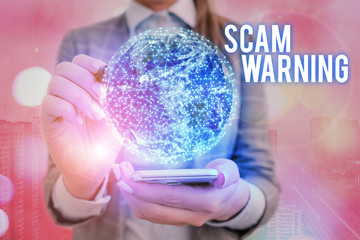 Text sign showing Scam Warning. Business photo text caution of unsolicited email claims the...