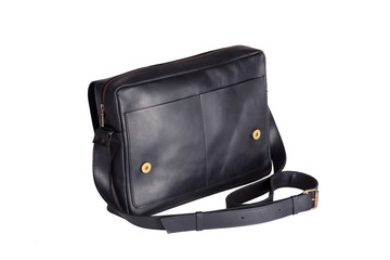 Naklejka premium Natural fashion leather handbag isolated on white background