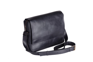 Naklejka premium Natural fashion leather handbag isolated on white background