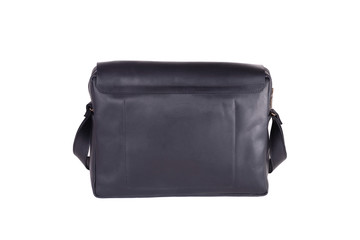 Natural fashion leather handbag isolated on white background