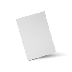 Blank white paper mockup template on isolated white background, 3d  illustration