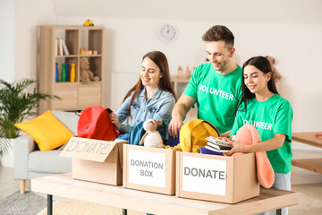 Volunteers with donations at orphan home