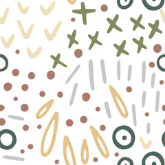 Geometric shapes seamless pattern hand drawn vector