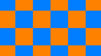 New blue & orange checker board,chess board abstract background