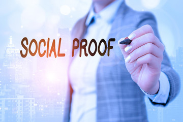 Word writing text Social Proof. Business photo showcasing informational social influence...
