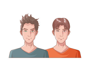 Obraz premium young men friends avatars characters