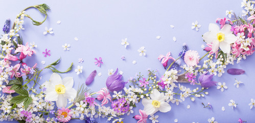 Obraz na płótnie Canvas spring flowers on paper background