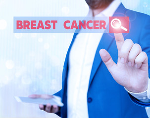 Word writing text Breast Cancer. Business photo showcasing Malignant tumour arising from the cells...