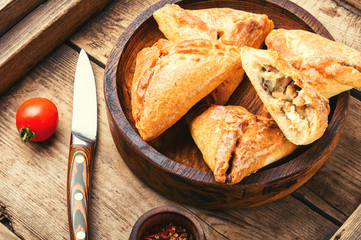 Homemade chicken and mushroom pie © nikolaydonetsk