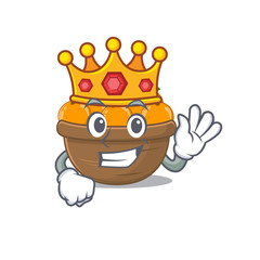 The Royal King of orange fruit basket cartoon character design with crown