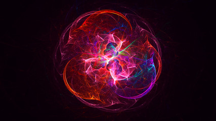 3D rendering abstract colorful fractal light background