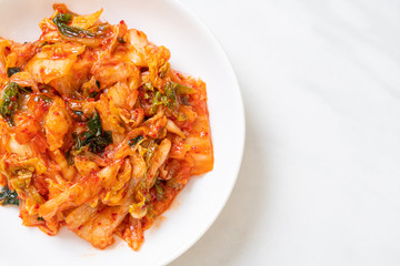 Kimchi cabbage on plate