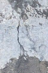 Crack in natural gray with white rock stone