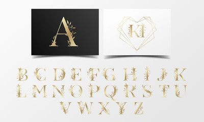 Beautiful golden alphabet collection