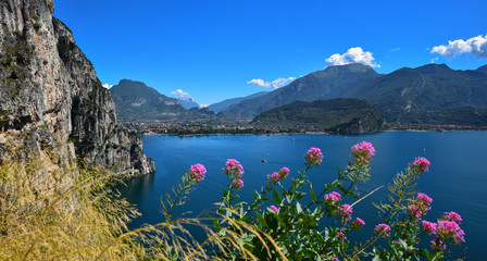 beautiful lake gardasee, tourist destination Riva. italian landscape in summer