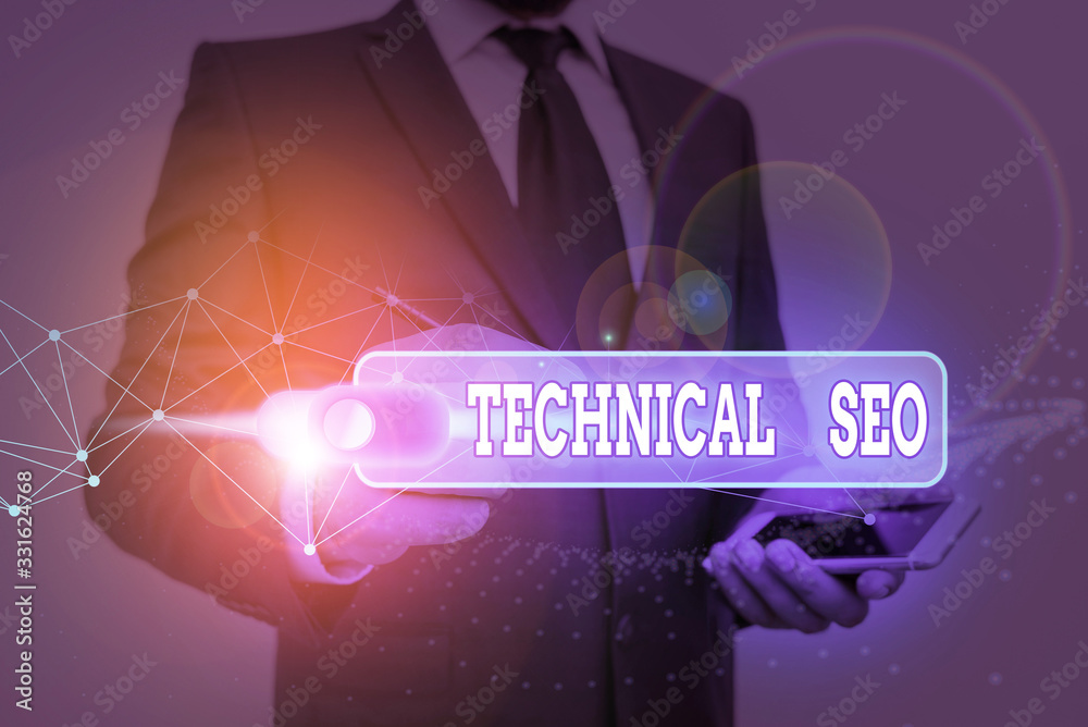 Poster handwriting text writing technical seo. conceptual photo optimization of website that doesn t involv