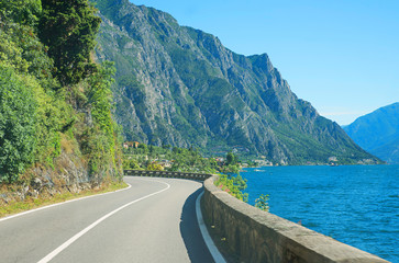 Gardesana road from Gargnano to Limone, lake garda italy
