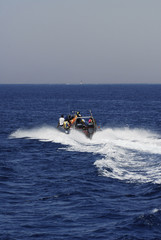 Fototapeta na wymiar Divign boat, Sharm El Sheikh, Egypt.
