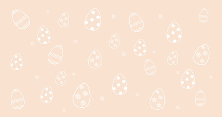 Naklejka na ściany i meble Easter Eggs on a pink background.Happy family holiday concept